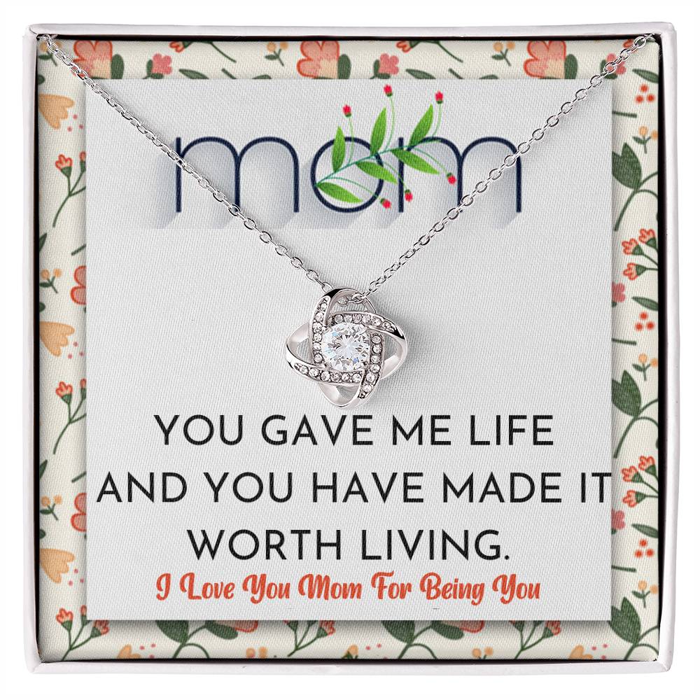 (Almost Gone) Worth Living Mom Necklace