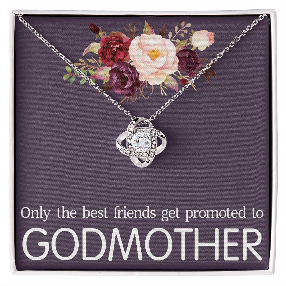 Promoted to Godmother Necklace Gift, Godmother Gift, Godmother Love Knot Necklace, Godmother Proposal, Fairy Godmother, Be My Godmother