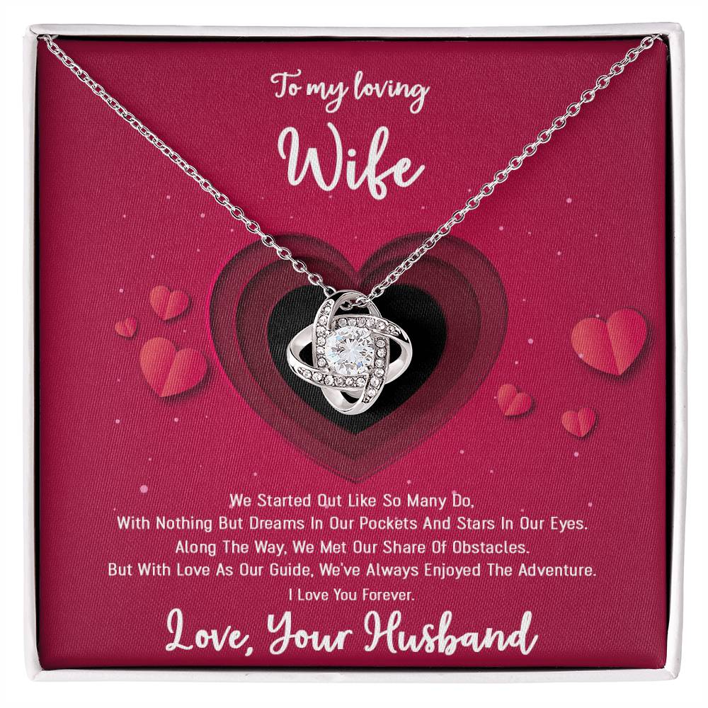 To My Wife - Happily Ever After - Love Knot Christmas Necklace