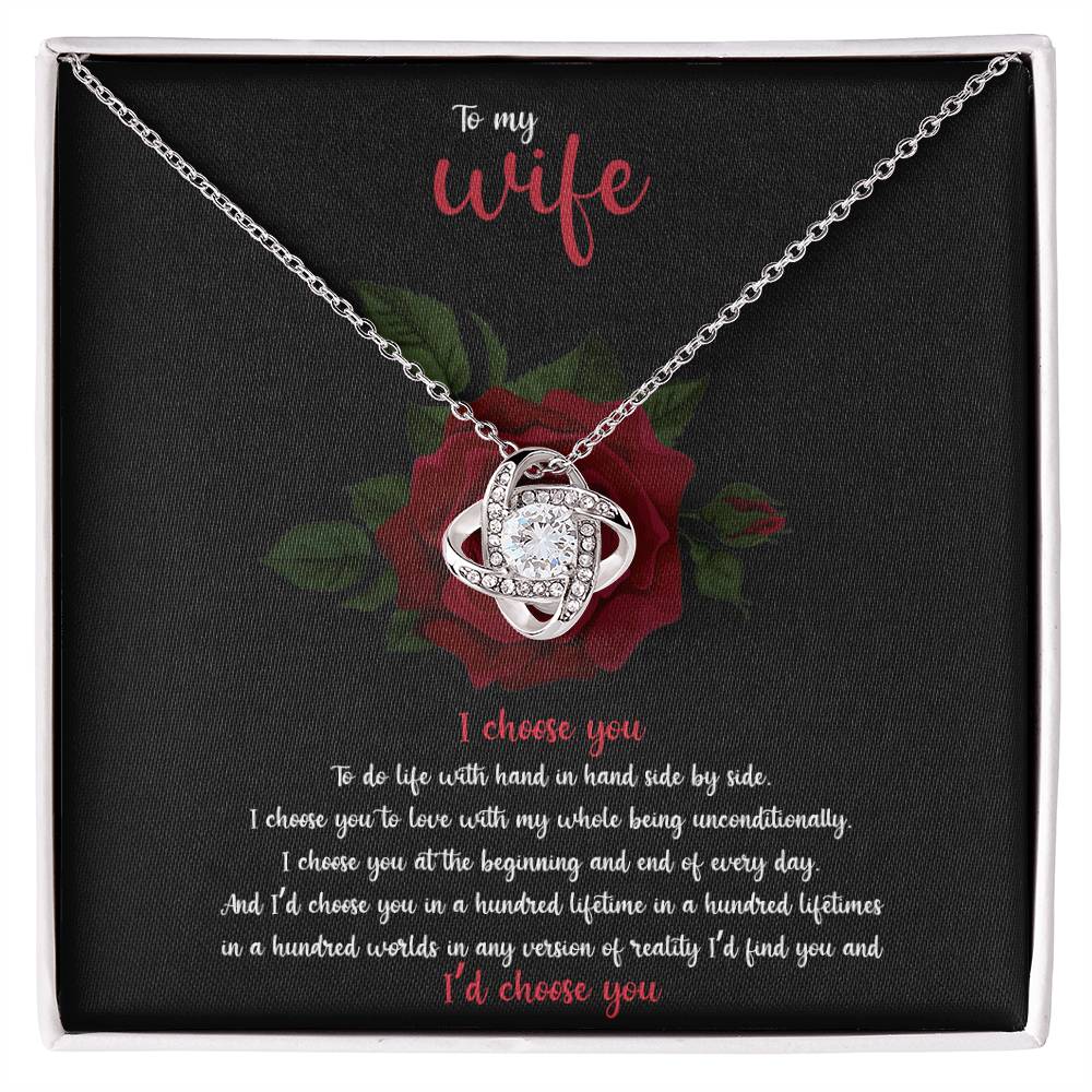 To My Wife Love Knot Necklace, Wife Gift From Husband, Anniversary Gift
