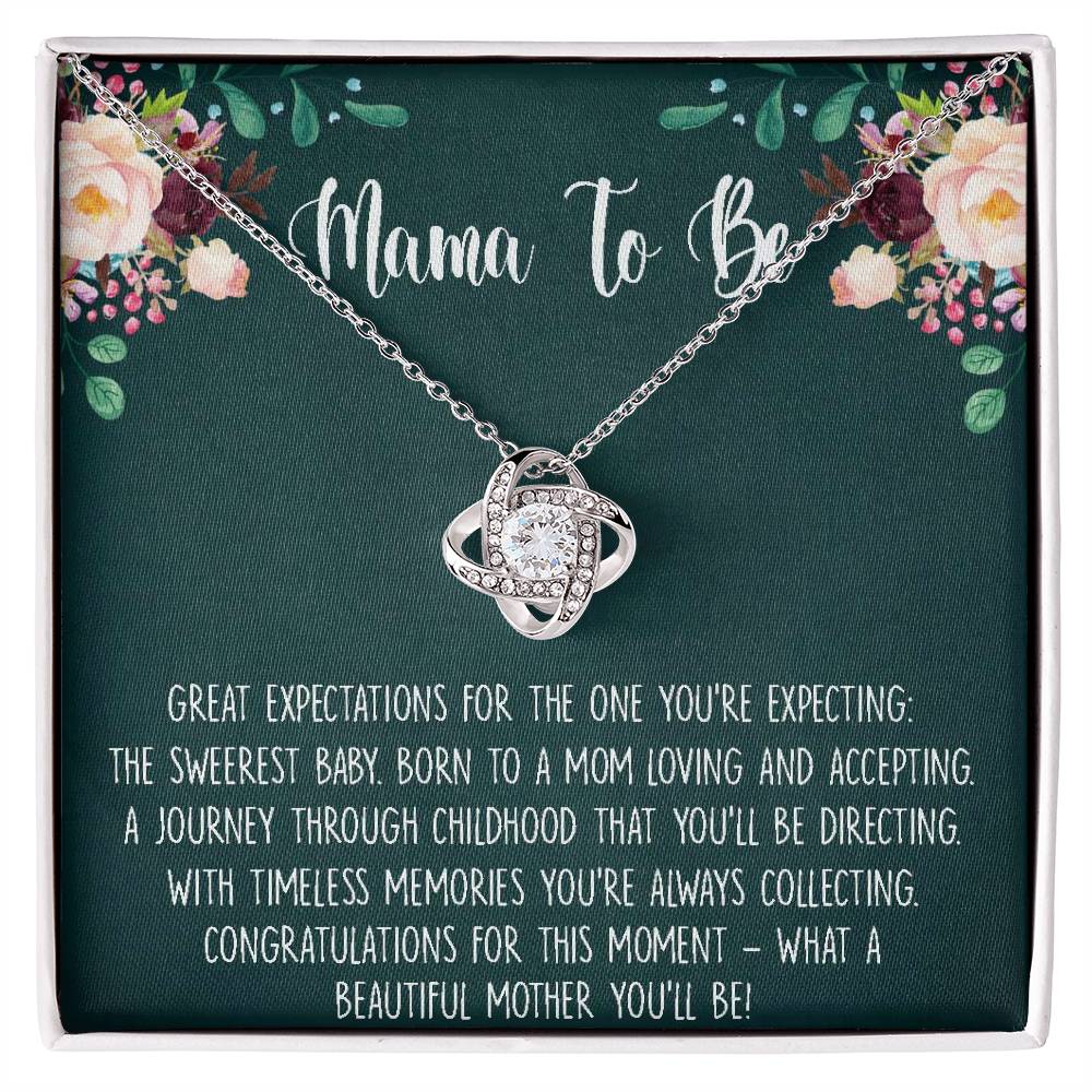 Gift for Expecting Moms Necklace, Expecting Mother Gifts, Present for Expecting Moms, Mom to Be Love Knot Necklace, Pregnant, Baby Shower