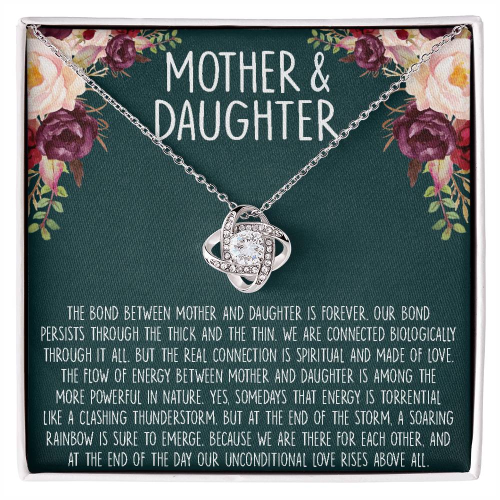 Mother's Day Gift, Mother Daughter Necklace, Gifts for Mom, Mom Love Knot Necklace, Birthday Gift