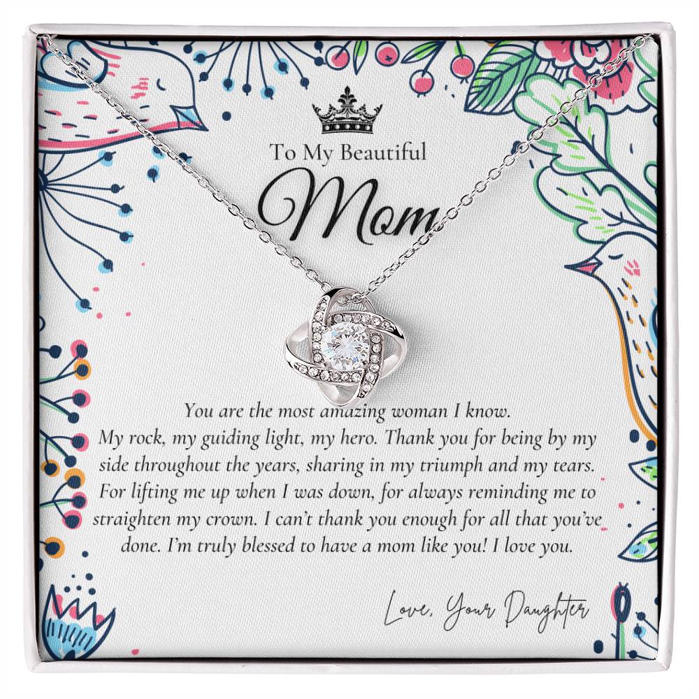 To My Beautiful Mom Necklace | Badass Mom Gift | Mother’s Day Gift | Birthday Gift | Gift From Daughter on Wedding Day