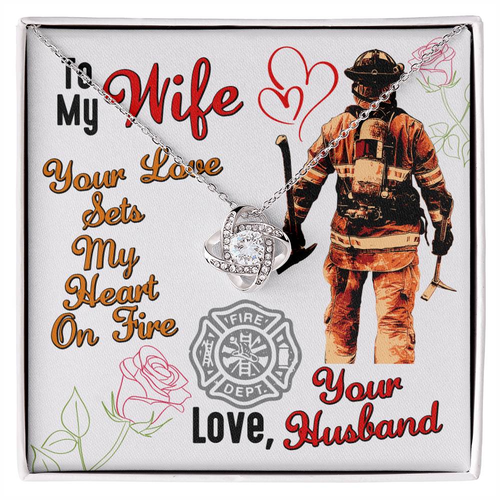To My Firefighter Wife | Gift for Firefighter Wife Necklace | Thoughtful Gift for Fire Wife | Firefighter Gift Set, Fireman Love Pendant Jewelry - Mother's Day Gift for Firefighter Wife, to the World's Best Fire Wife Necklace, Fireman Gift Set
