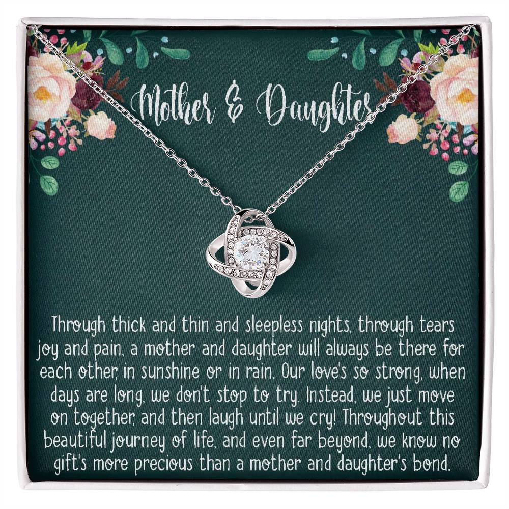 Mother & Daughter Necklace Gift, Mother's Day Gifts for Mom From Daughter, Mom Love Knot Necklace, Birthday Christmas Present