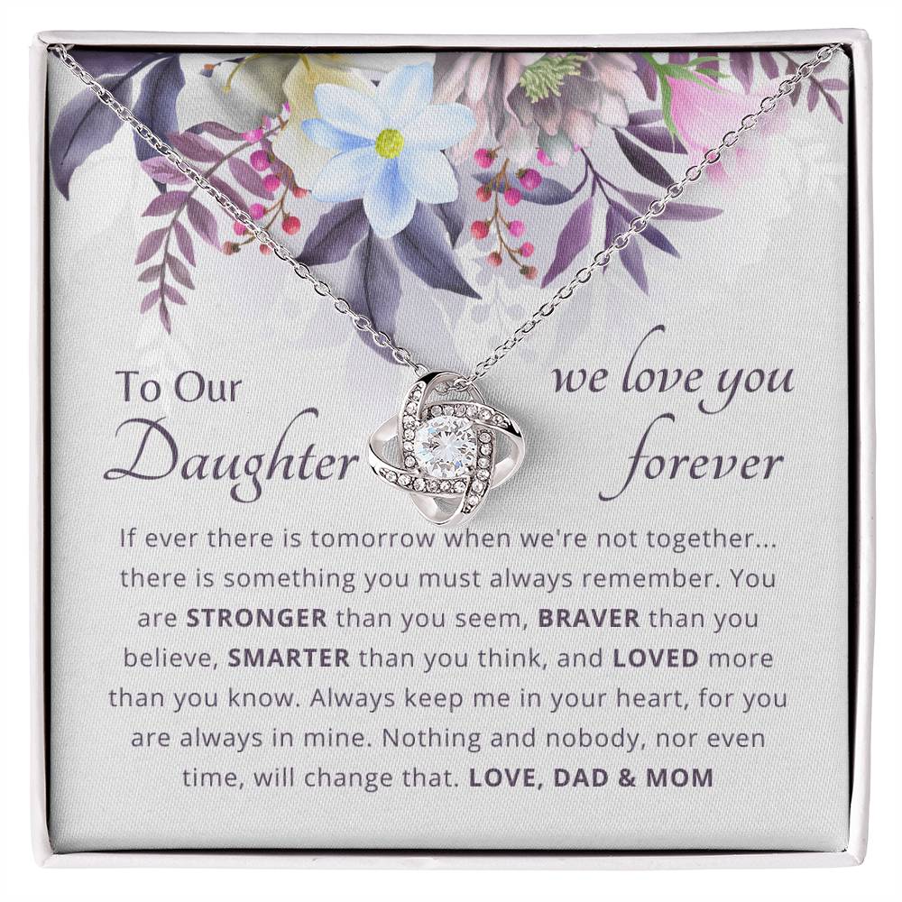 To My Daughter - Loved More Than You Know - Necklace. Crafted With 14k White Gold (From Dad and Mom)