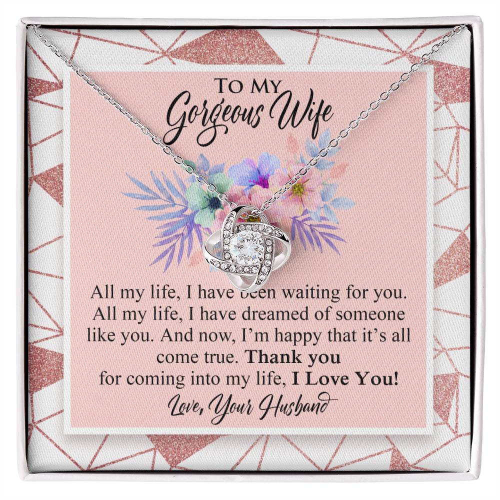 Best Gift for Wife - Love Knot Necklace With Message Card