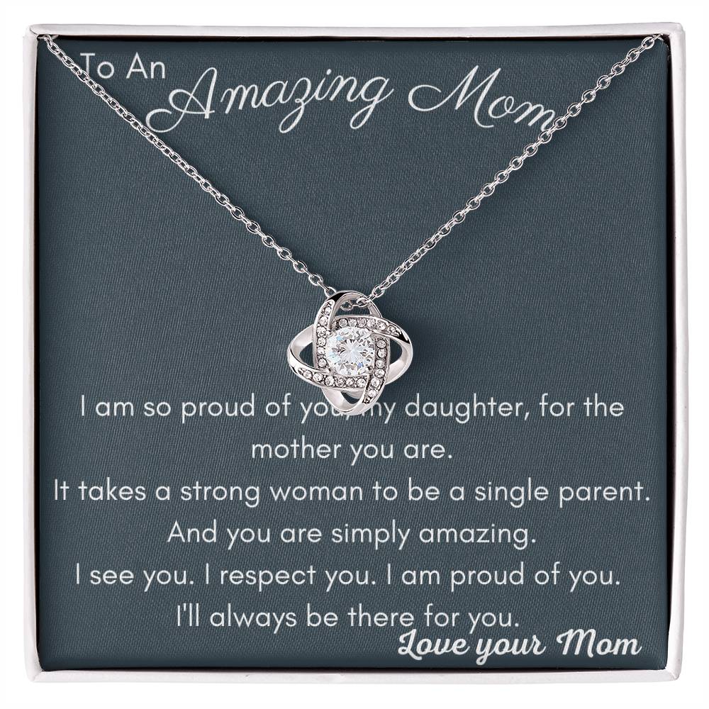 Amazing Mom Love Knot Necklace