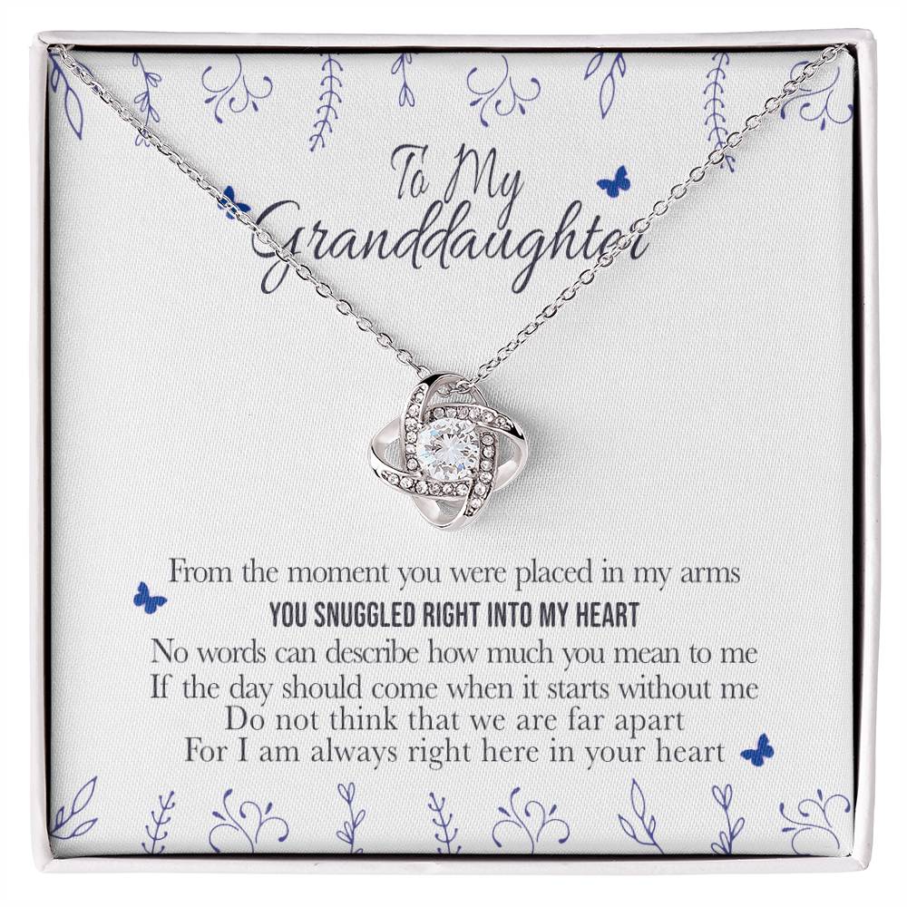 To My Granddaughter - You Snuggled Right Into My Heart - Gift From Grandparents Necklace