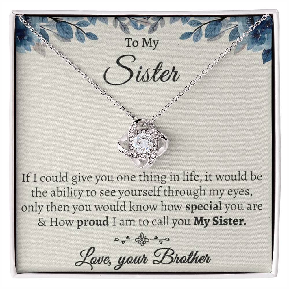 To My Sister Necklace, Gift for Sister From Brother, Brother to Sister, Birthday Gift for Sister From Brother