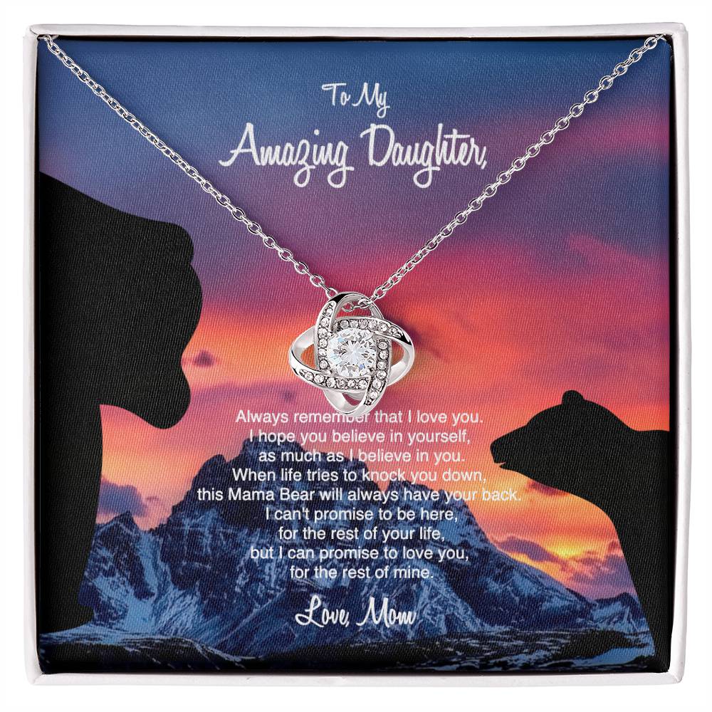 To My Daughter - This Mama Bear Will Always Have Your Back - Necklace