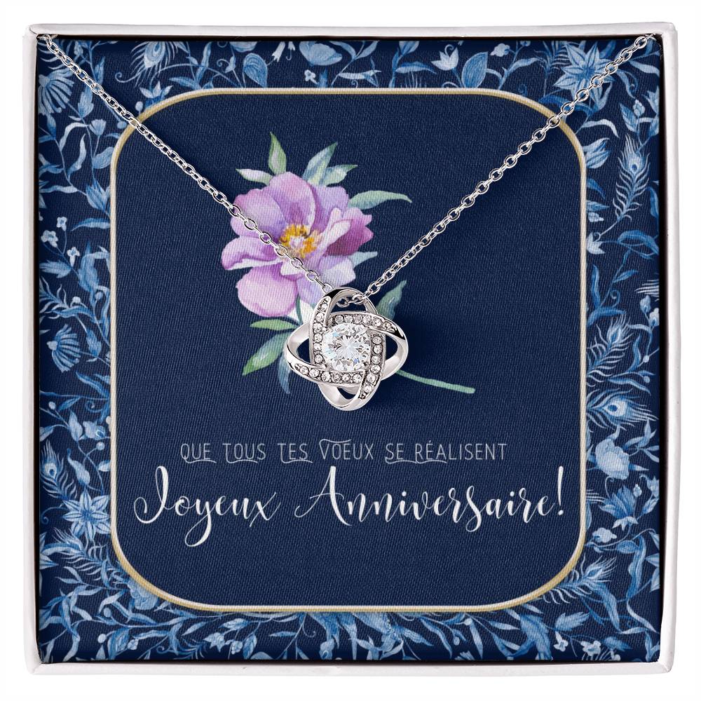 Joyeux Anniversaire Necklace | Personalized Birthday Gift | Birthday Necklace for French