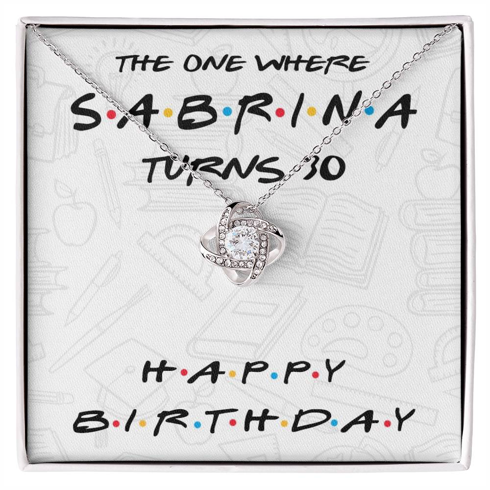 Personalized 30th Birthday Gift Necklace for Sister, 30 Years Old Birthday Gift for Friend, Love Knot Necklace Gift for Best Friends, Custom Name