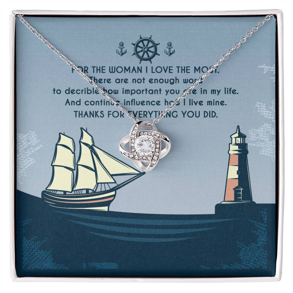 Marine Mom Gift - How Important You Are in My Life - the Love Knot Necklace