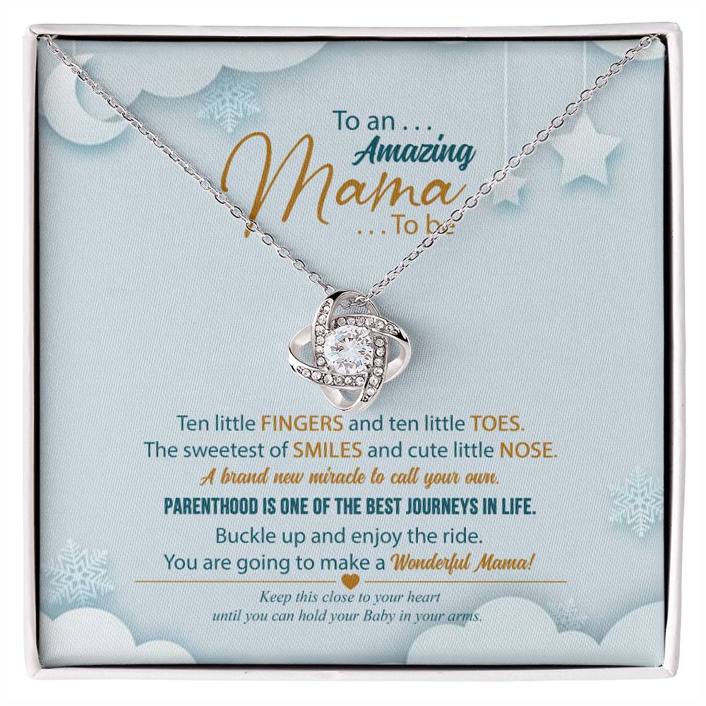Love Knot Necklace, Mama to Be, Gift for Mom to Be