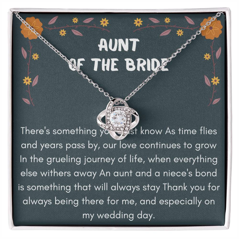 Aunt of the Bride Gift Love Knot Necklace