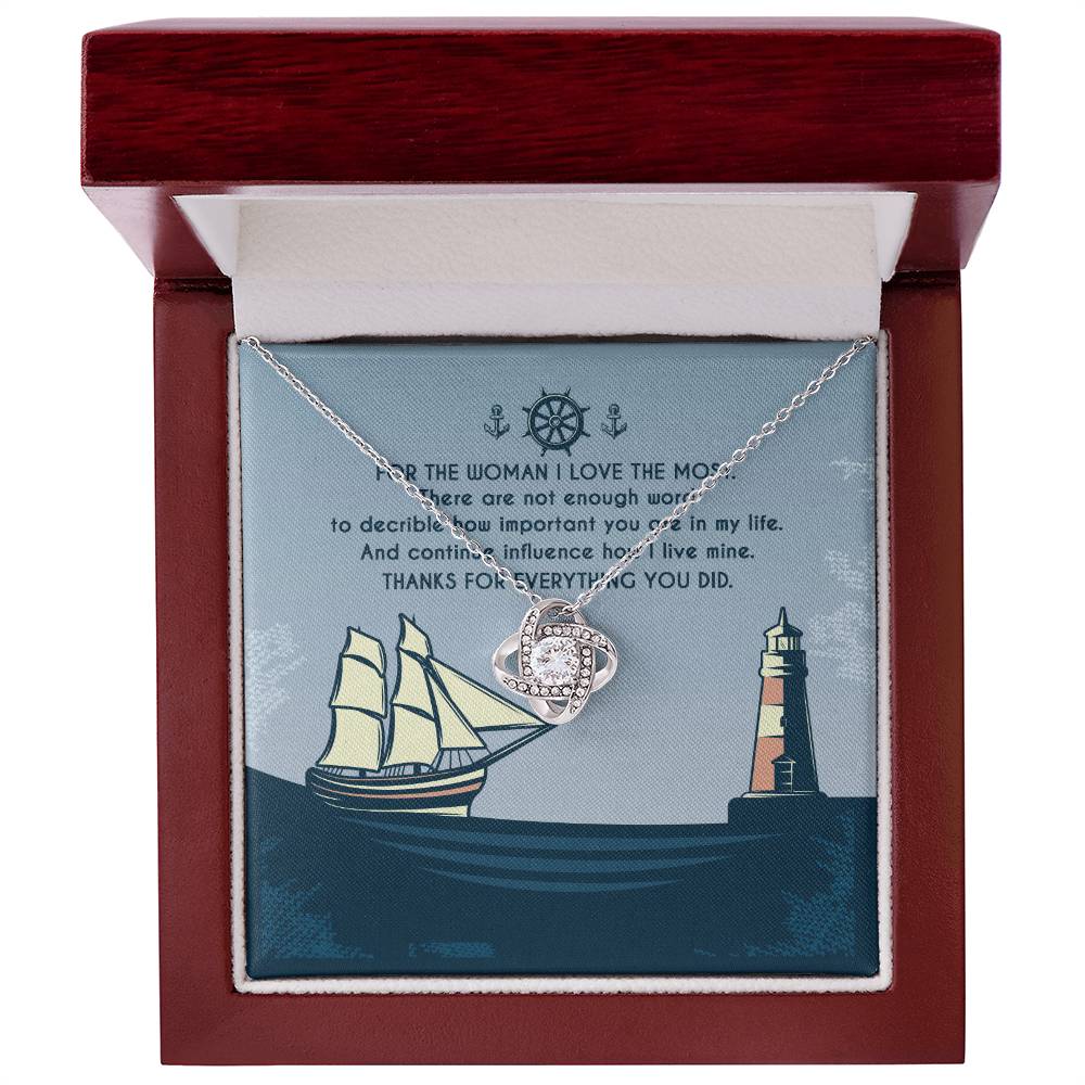 Marine Mom Gift - How Important You Are in My Life - the Love Knot Necklace
