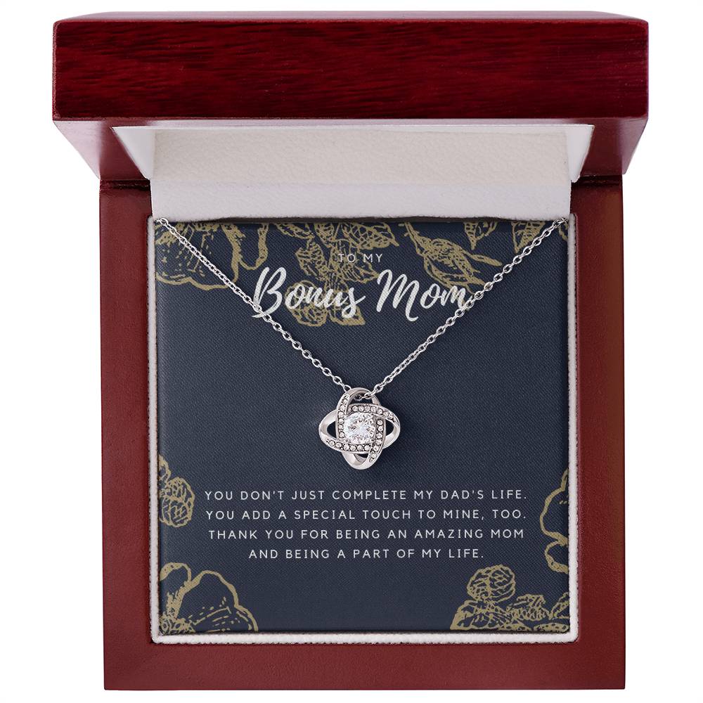 To My Bonus Mom Necklace - Dark Background