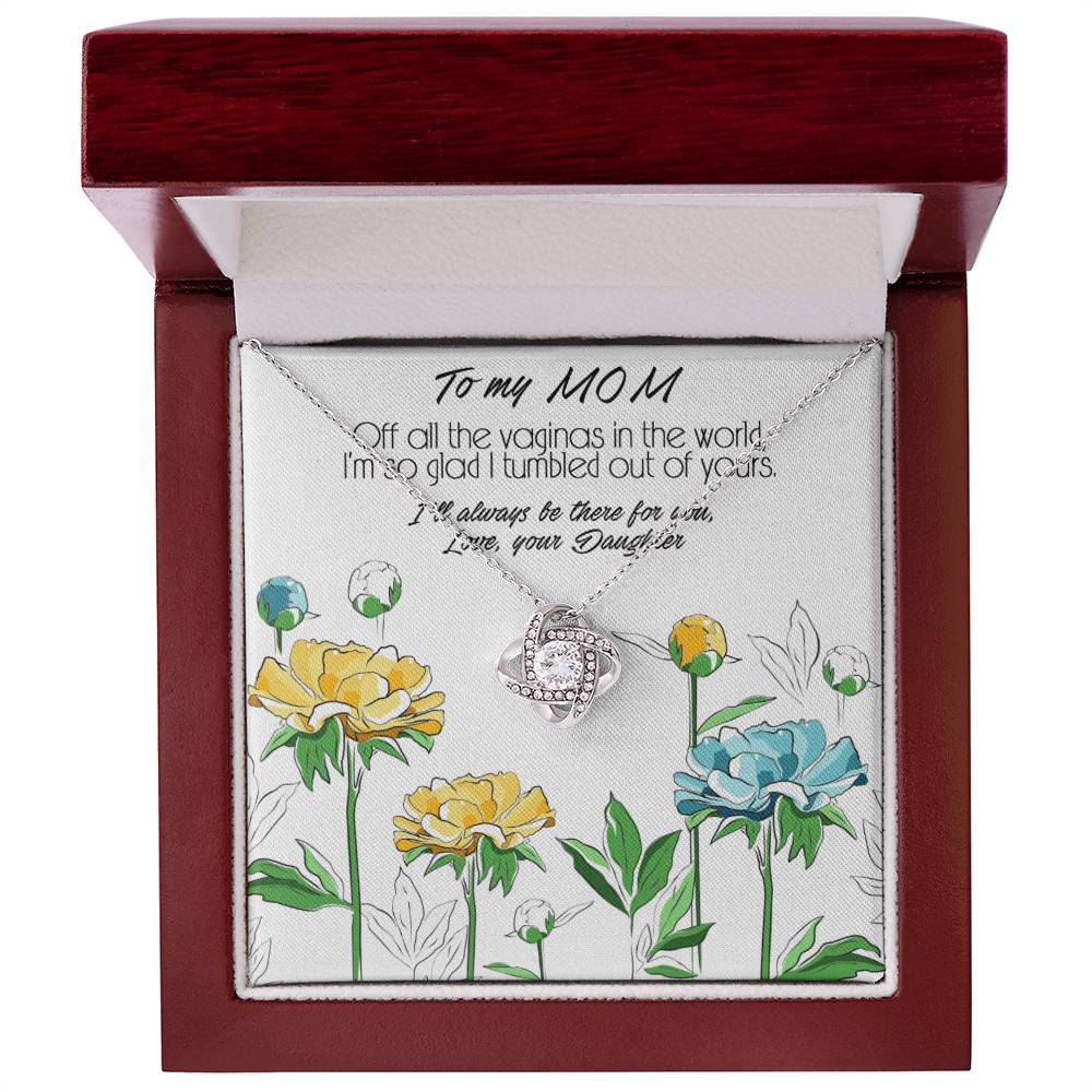 Love Knot Necklace, Mother's Day Gift With a Funny and Deep Meaning Message About Special Bond Between Mother and Daughter