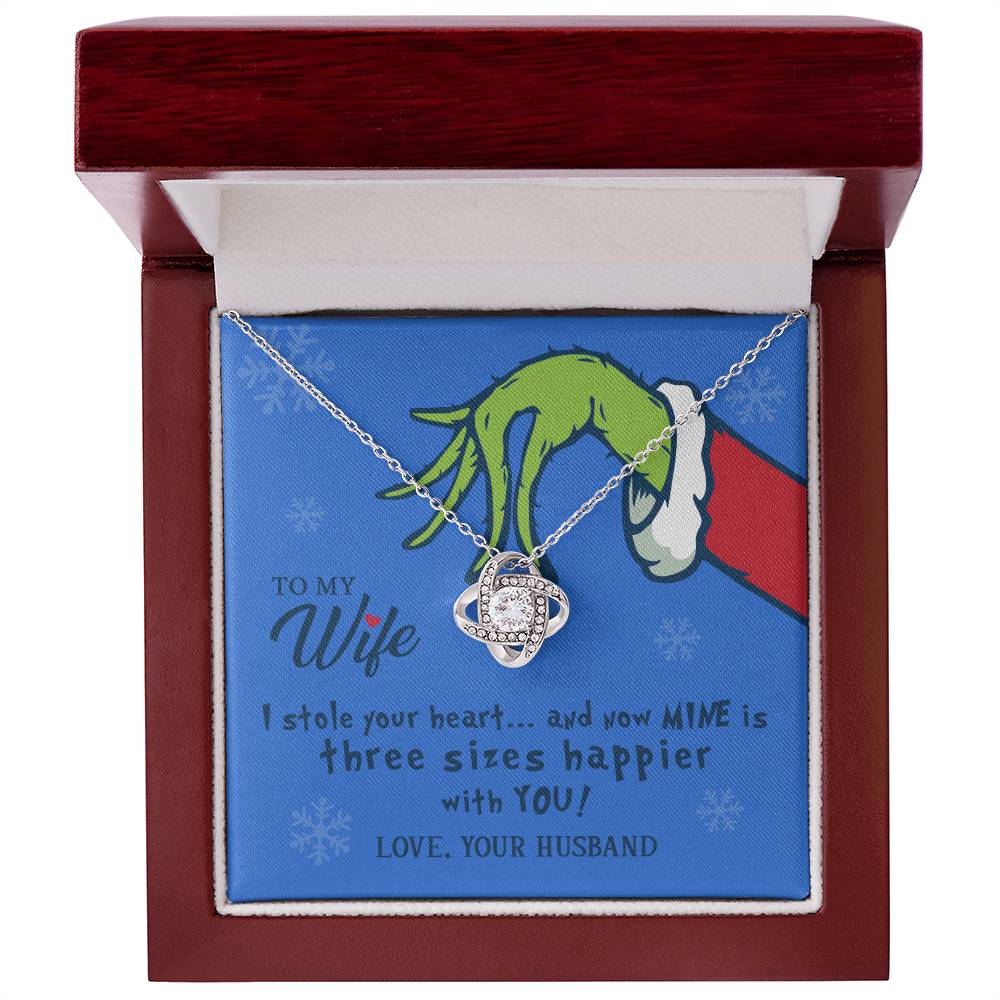 To My Wife - I Stole Your Heart - Love Knot Necklace
