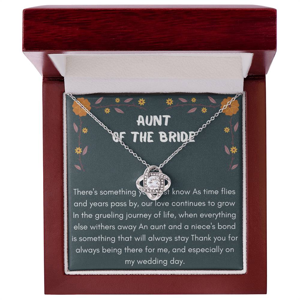 Aunt of the Bride Gift Love Knot Necklace