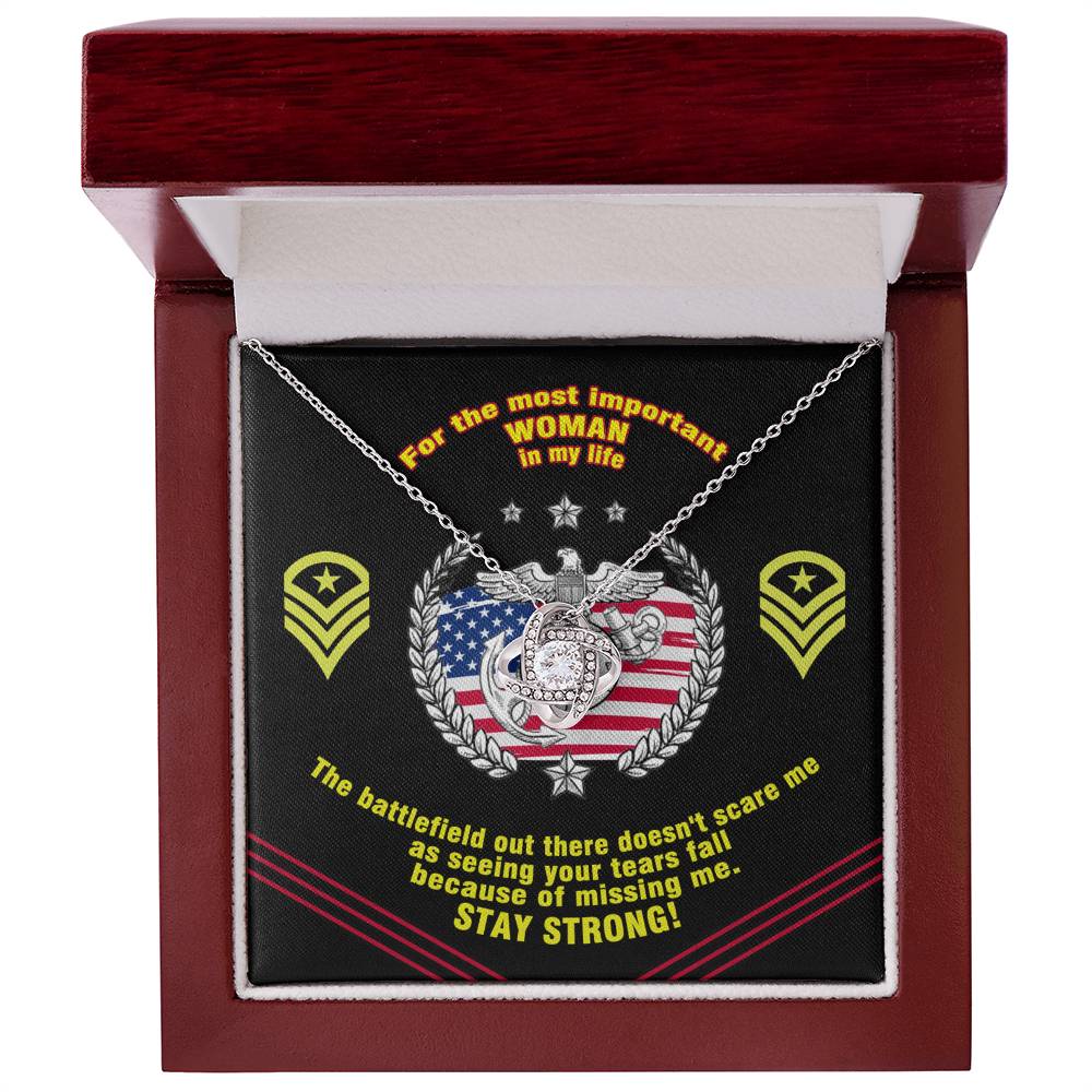 Marine Mom Gift - the Most Important Woman- the Love Knot Necklace