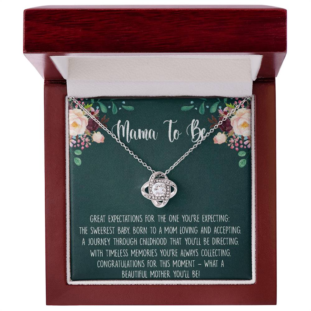 Gift for Expecting Moms Necklace, Expecting Mother Gifts, Present for Expecting Moms, Mom to Be Love Knot Necklace, Pregnant, Baby Shower
