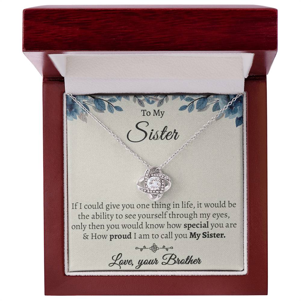To My Sister Necklace, Gift for Sister From Brother, Brother to Sister, Birthday Gift for Sister From Brother