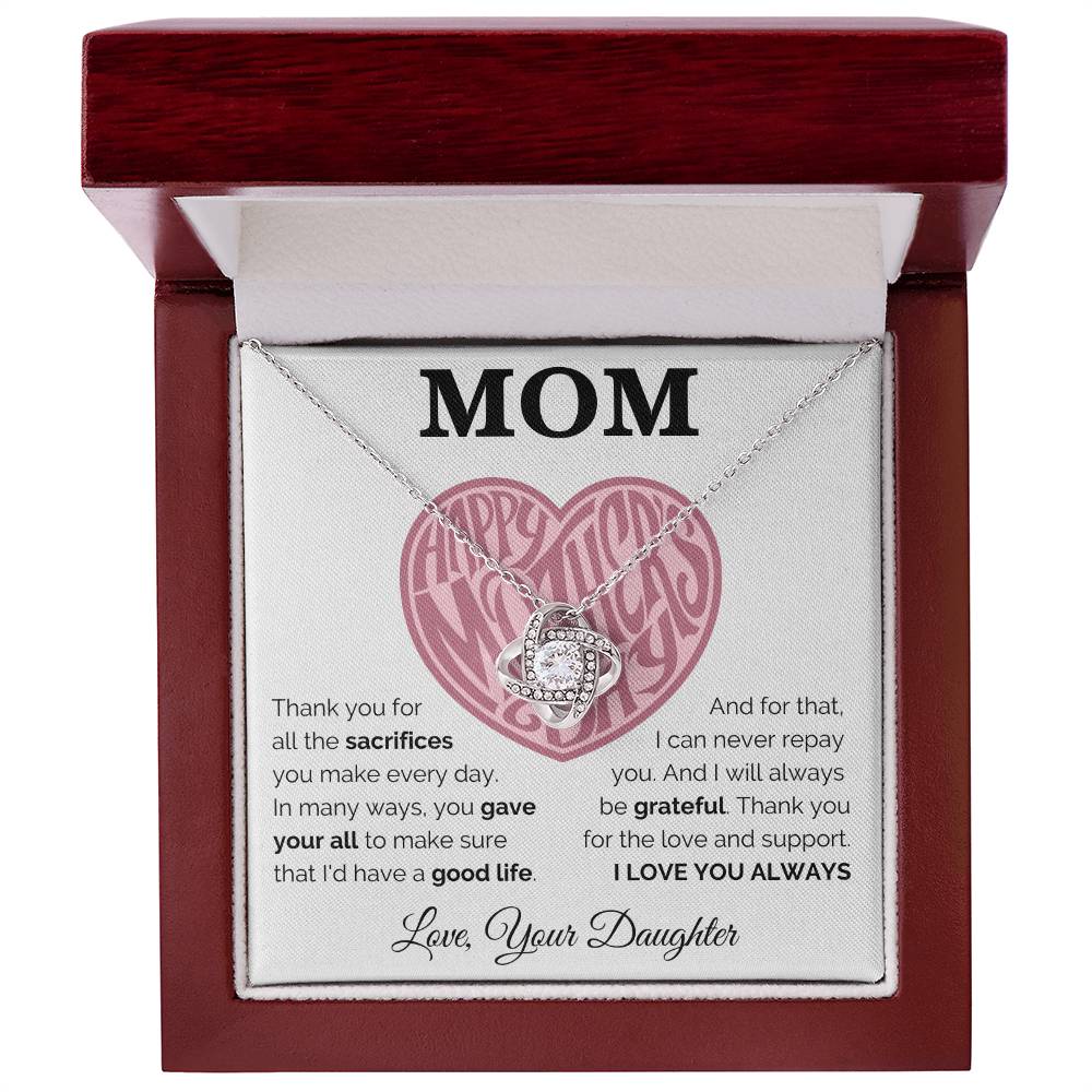 Happy Mother's Day - Always Be Grateful - Love Knot Necklace