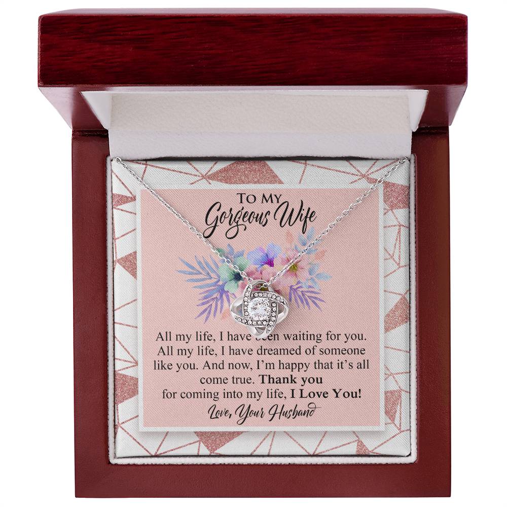 Best Gift for Wife - Love Knot Necklace With Message Card