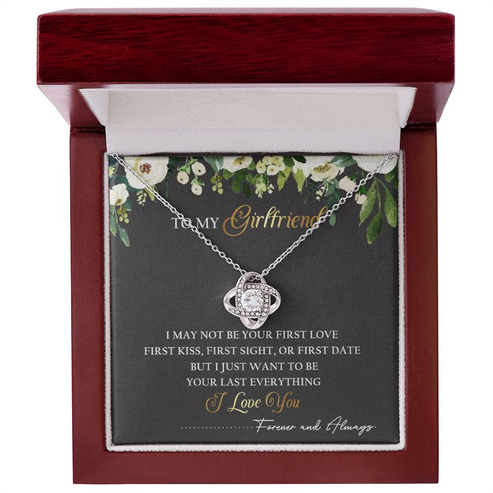 To My Girlfriend Love Knot Necklace Message Card