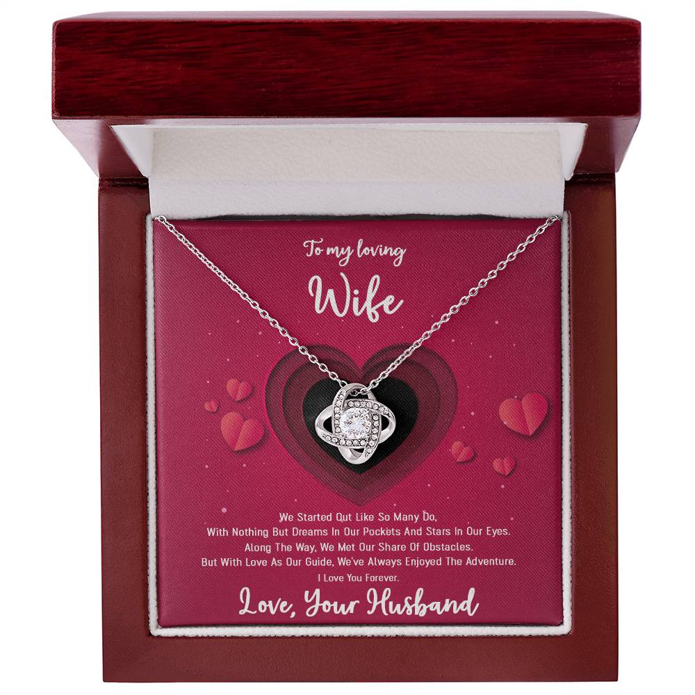 To My Wife - Happily Ever After - Love Knot Christmas Necklace