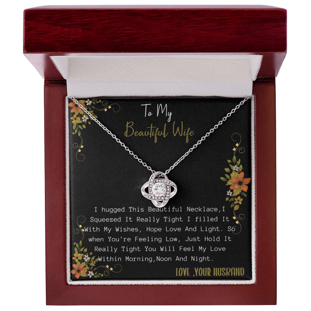 Gift for Wife. Love Knot Necklace for Beautiful Wife
