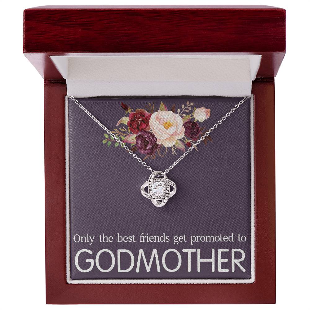Promoted to Godmother Necklace Gift, Godmother Gift, Godmother Love Knot Necklace, Godmother Proposal, Fairy Godmother, Be My Godmother