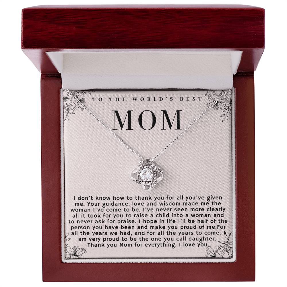 To the World's Best Mom Necklace Gift, Sentimental Gift for Mom, Birthday Gift for Mom, Perfect Mother's Day Gift