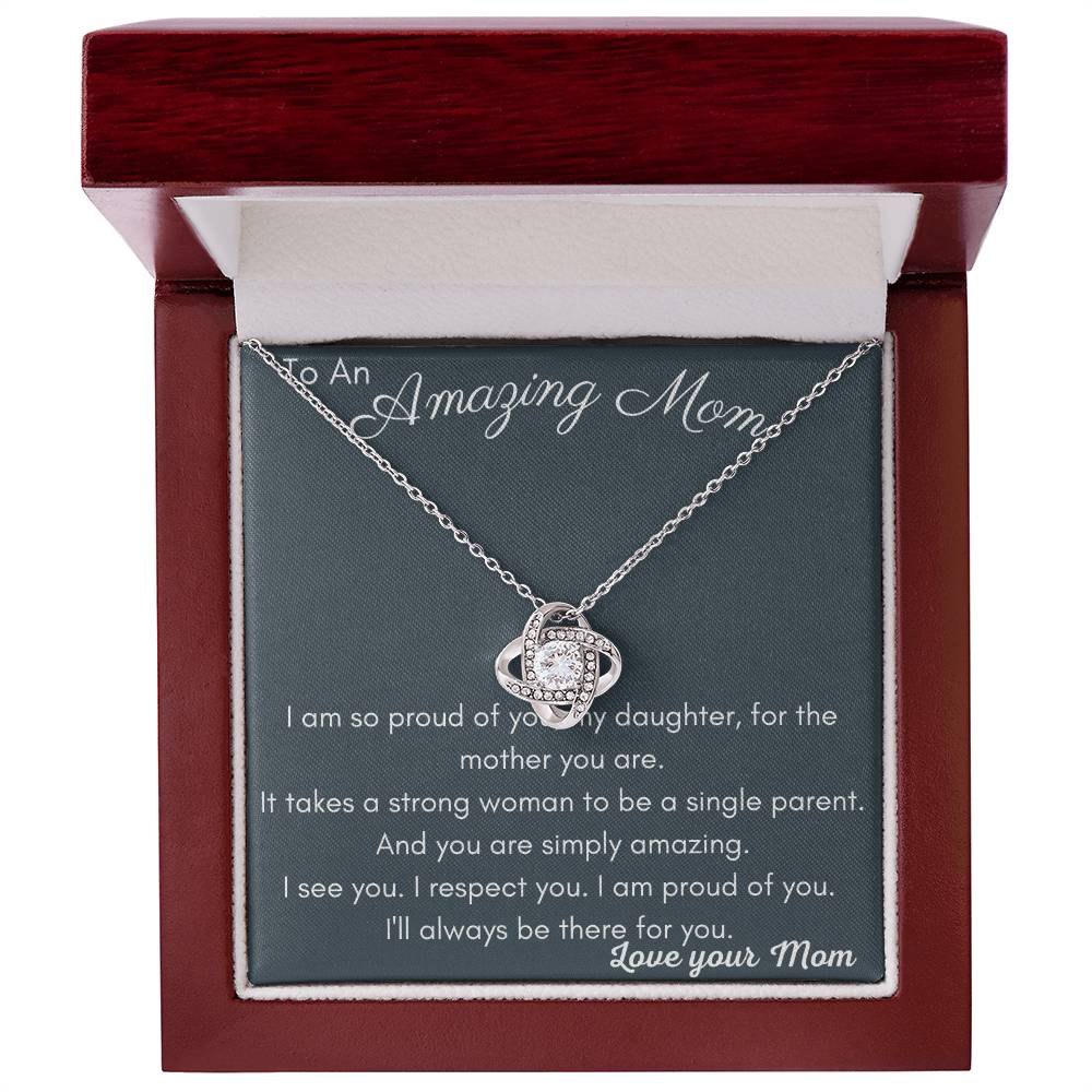 Amazing Mom Love Knot Necklace