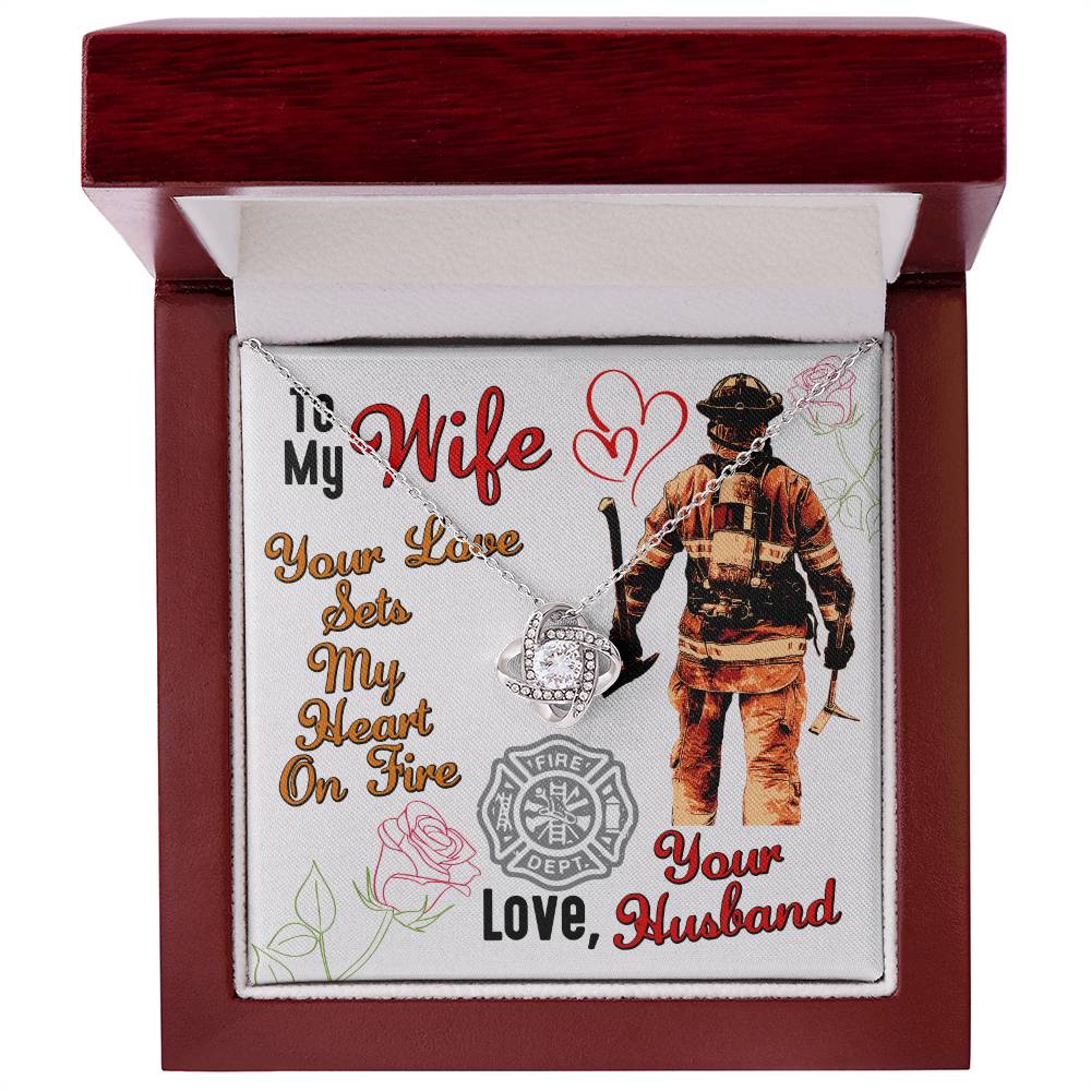 To My Firefighter Wife | Gift for Firefighter Wife Necklace | Thoughtful Gift for Fire Wife | Firefighter Gift Set, Fireman Love Pendant Jewelry - Mother's Day Gift for Firefighter Wife, to the World's Best Fire Wife Necklace, Fireman Gift Set