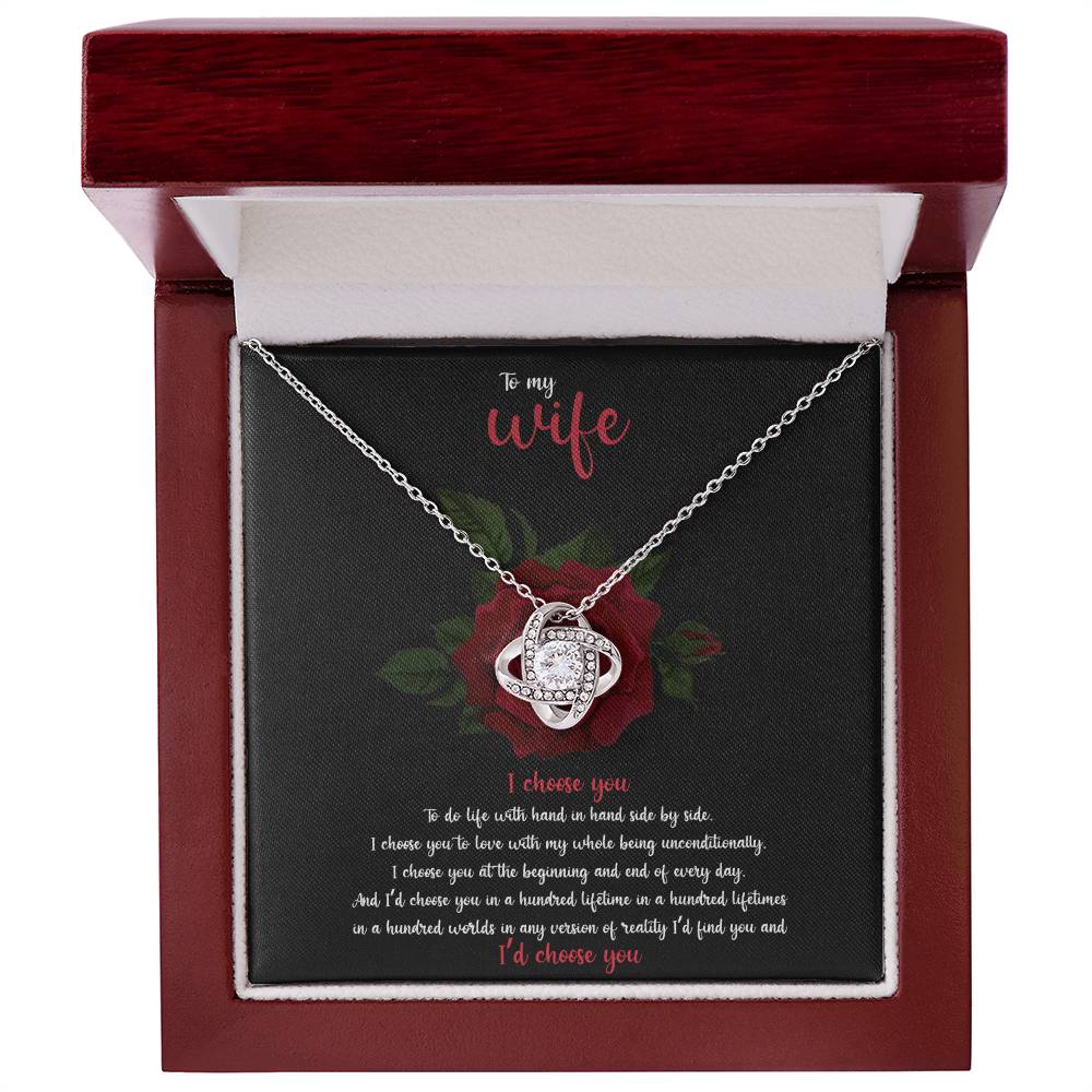 To My Wife Love Knot Necklace, Wife Gift From Husband, Anniversary Gift