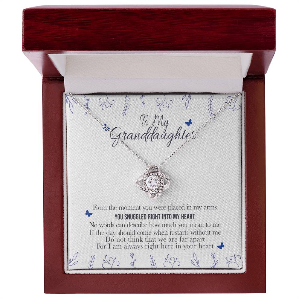 To My Granddaughter - You Snuggled Right Into My Heart - Gift From Grandparents Necklace