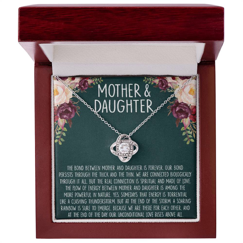 Mother's Day Gift, Mother Daughter Necklace, Gifts for Mom, Mom Love Knot Necklace, Birthday Gift