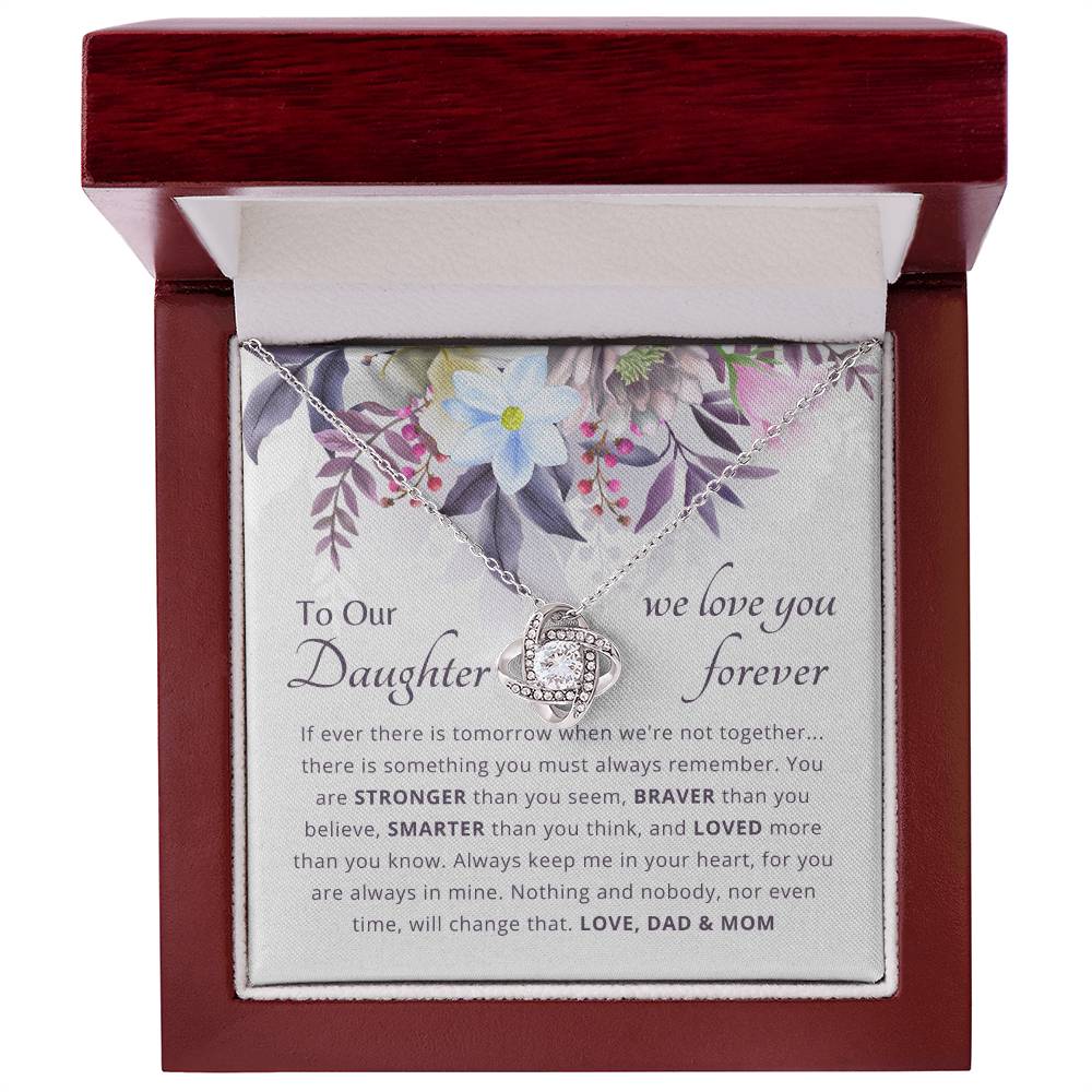 To My Daughter - Loved More Than You Know - Necklace. Crafted With 14k White Gold (From Dad and Mom)