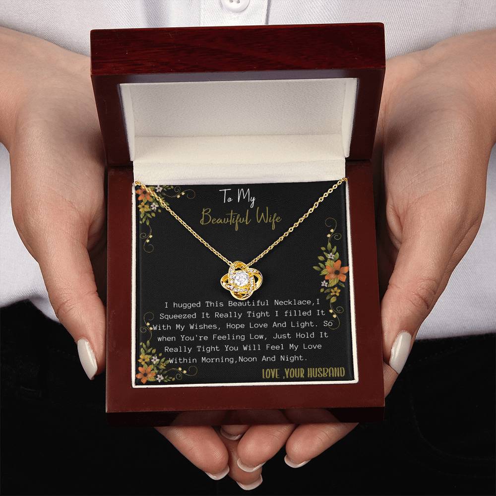 Gift for Wife. Love Knot Necklace for Beautiful Wife