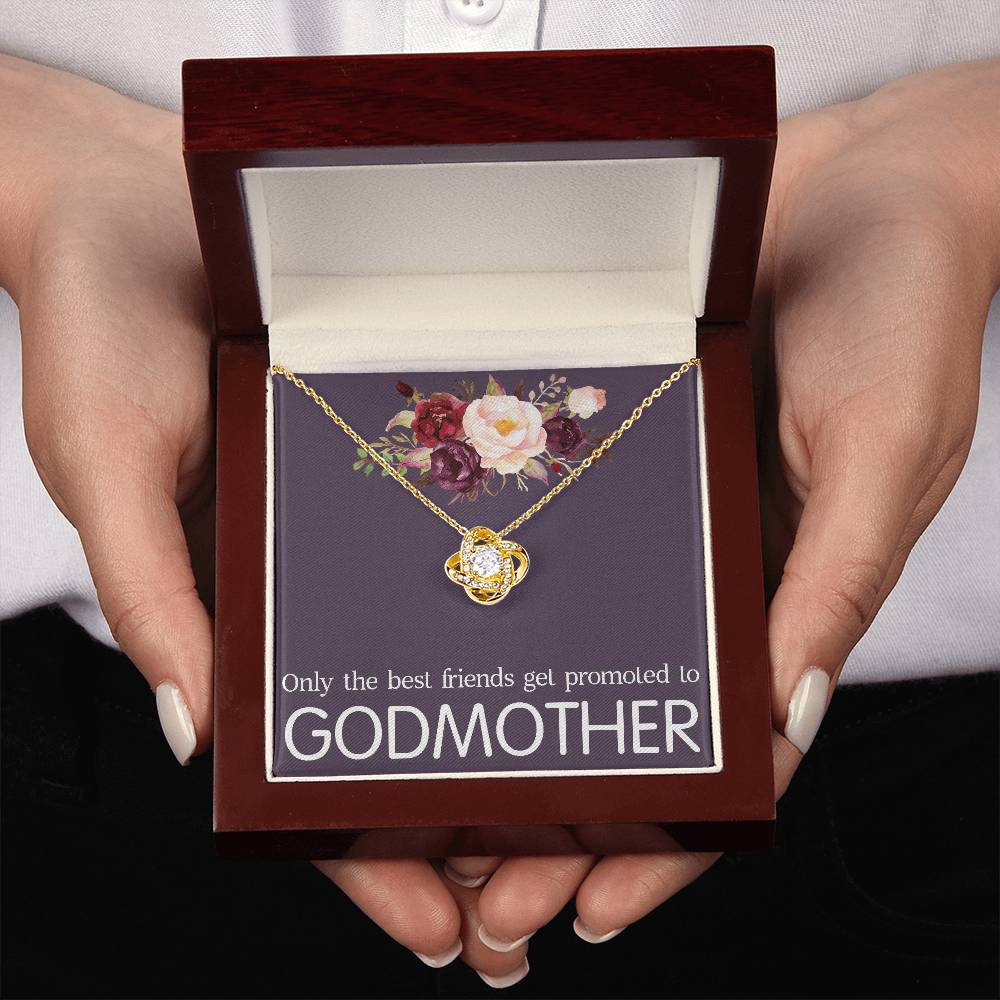 Promoted to Godmother Necklace Gift, Godmother Gift, Godmother Love Knot Necklace, Godmother Proposal, Fairy Godmother, Be My Godmother
