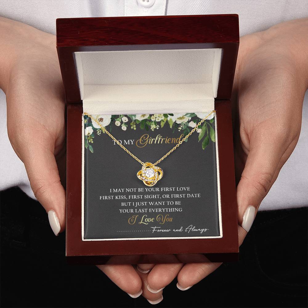 To My Girlfriend Love Knot Necklace Message Card