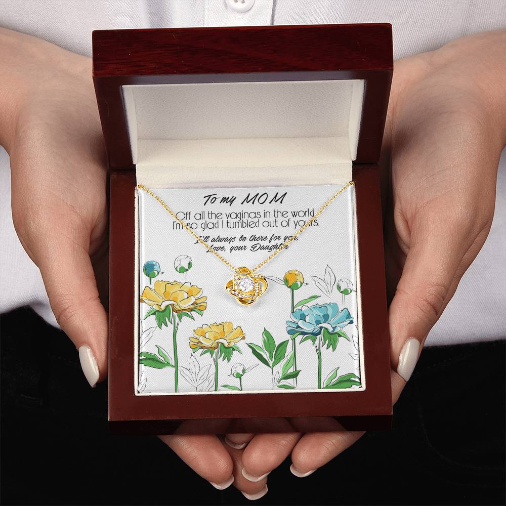 Love Knot Necklace, Mother's Day Gift With a Funny and Deep Meaning Message About Special Bond Between Mother and Daughter