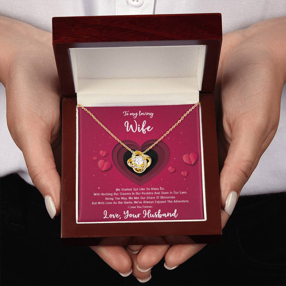 To My Wife - Happily Ever After - Love Knot Christmas Necklace