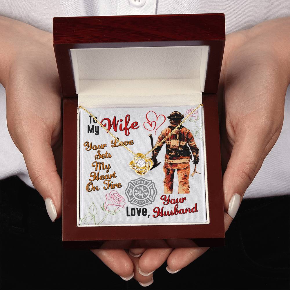 To My Firefighter Wife | Gift for Firefighter Wife Necklace | Thoughtful Gift for Fire Wife | Firefighter Gift Set, Fireman Love Pendant Jewelry - Mother's Day Gift for Firefighter Wife, to the World's Best Fire Wife Necklace, Fireman Gift Set