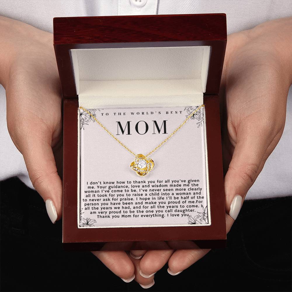 To the World's Best Mom Necklace Gift, Sentimental Gift for Mom, Birthday Gift for Mom, Perfect Mother's Day Gift