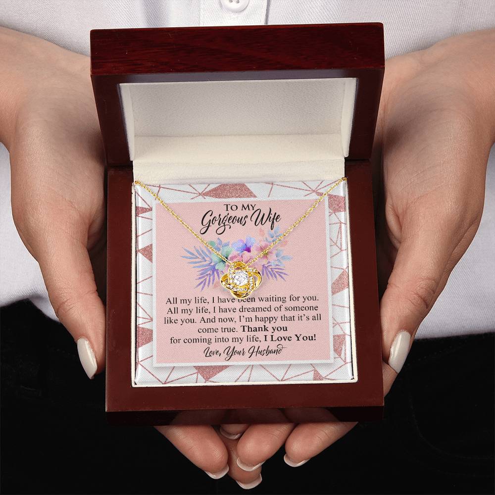 Best Gift for Wife - Love Knot Necklace With Message Card