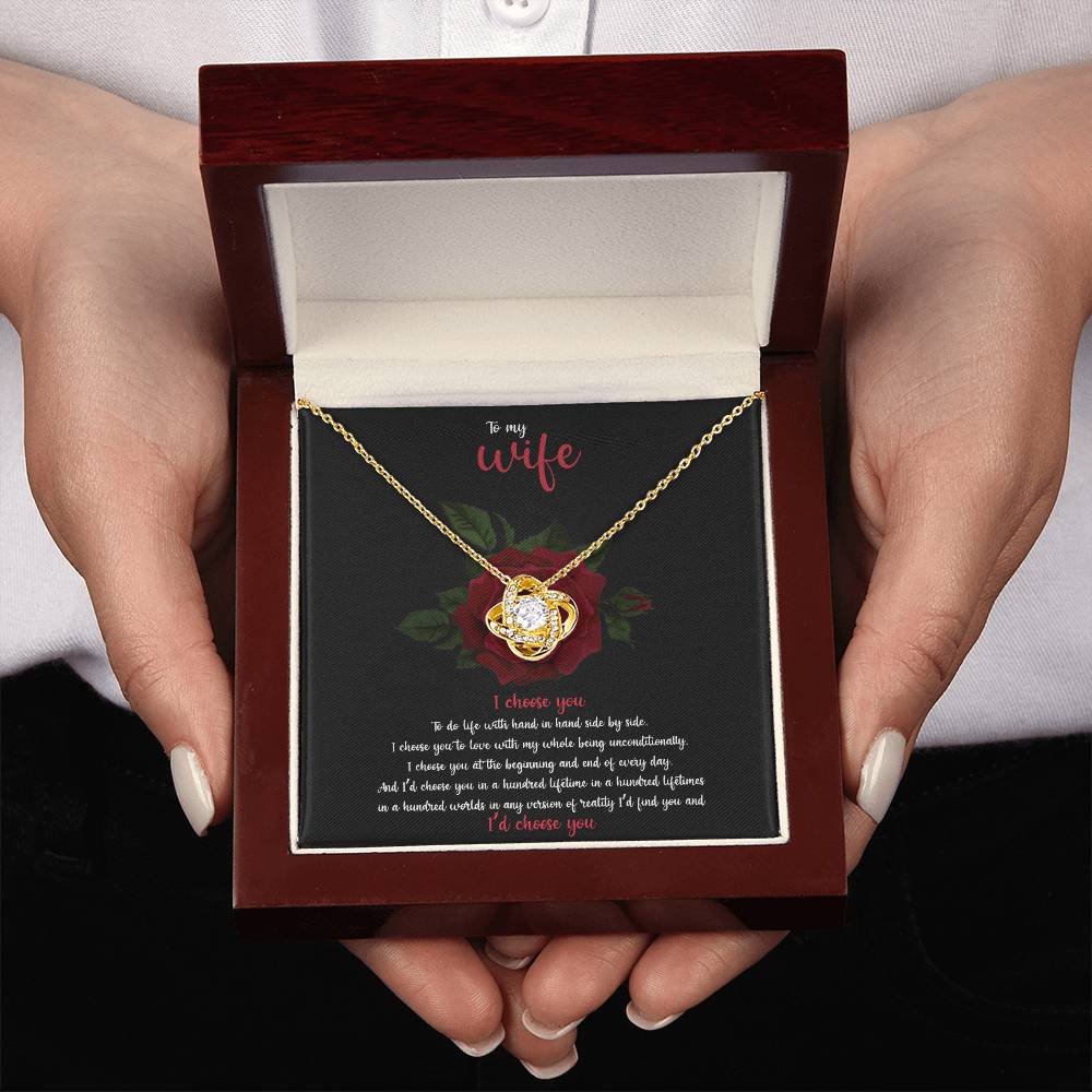To My Wife Love Knot Necklace, Wife Gift From Husband, Anniversary Gift